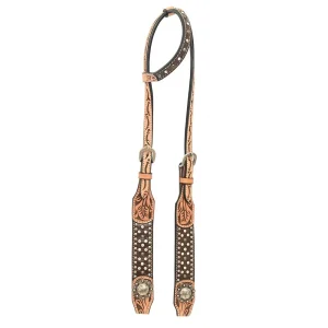Rafter T Ranch Company Brown Gator Crystal Single Ear Headstall
