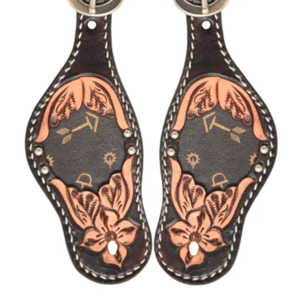 Rafter T Ranch Company Kids Youth Arrows Inlay Spur Straps - Image 2