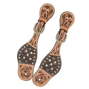 Rafter T Ranch Company Kids Youth Brown Gator Crystal Spur Straps