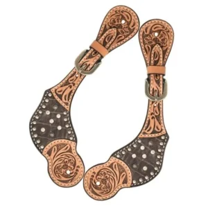 Rafter T Ranch Company Ladies Brown Gator Crystal Spur Straps
