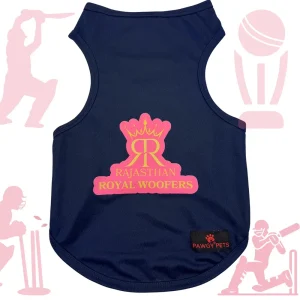 Rajasthan Royal Woofers ipl Jersey for Dogs and Cats | Indian Pet League
