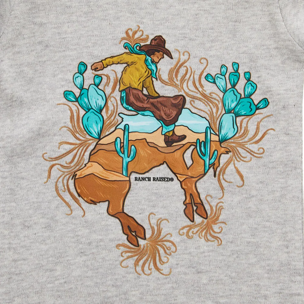 Ranch Raised Boy's Grey Canyon Cowboy Onesie - Image 2