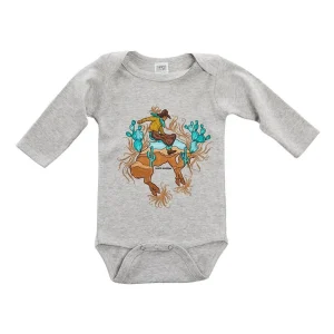 Ranch Raised Boy's Grey Canyon Cowboy Onesie