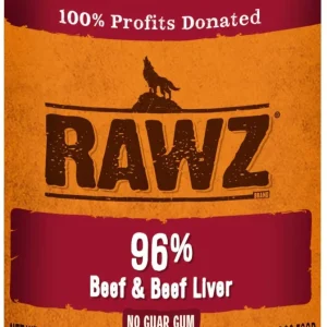 Rawz 96% Beef & Liver Pate Canned Dog Food - 12.5 oz - Case of 12