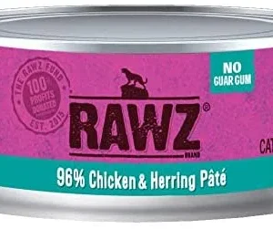 Rawz 96% Chicken & Herring Pate Canned Cat Food - 5.5 oz - Case of 24