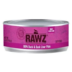 Rawz 96% Duck & Duck Liver Pate Canned Cat Food - 5.5 oz - Case of 24