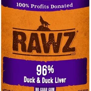 Rawz 96% Duck & Duck Liver Pate Canned Dog Food - 12.5 oz - Case of 12