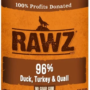 Rawz 96% Duck, Turkey & Quail Pate Canned Dog Food - 12.5 oz - Case of 12
