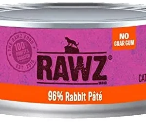 Rawz 96% Rabbit Pate Canned Cat Food - 5.5 oz - Case of 24