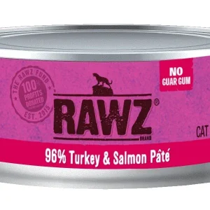 Rawz 96% Turkey & Salmon Pate Canned Cat Food - 5.5 oz - Case of 24
