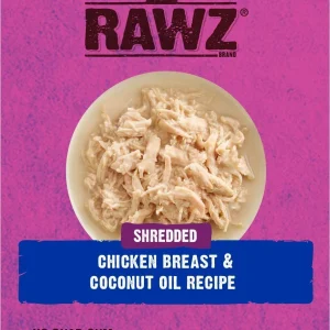 Rawz Shredded Chicken Breast & Coconut Oil Cat Food - 2.46 oz Pouches - Case of 8