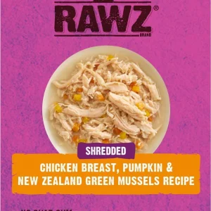 Rawz Shredded Chicken Breast, Pumpkin & NZGM Cat Food - 2.46 oz Pouches - Case of 8