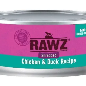 Rawz Shredded Chicken & Duck Canned Cat Food - 3 oz - Case of 18