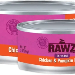 Rawz Shredded Chicken & Pumpkin Canned Cat Food - 3 oz - Case of 18