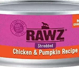 Rawz Shredded Chicken & Pumpkin Canned Cat Food - 5.5 oz - Case of 24