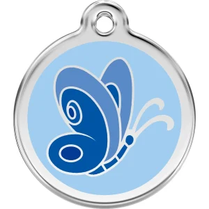 Red Dingo Blue Butterfly Pet ID Dog Tags
