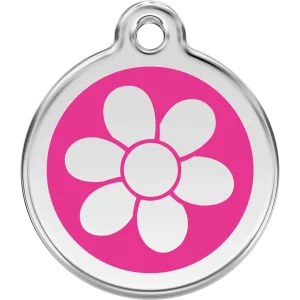 Red Dingo Flower Pet ID Dog Tags
