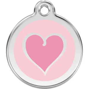 Red Dingo Pink Heart Pet ID Dog Tags