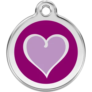 Red Dingo Purple Heart Pet ID Dog Tags