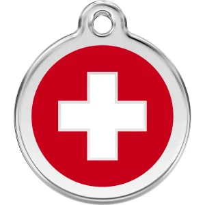 Red Dingo Swiss Cross Pet ID Dog Tags