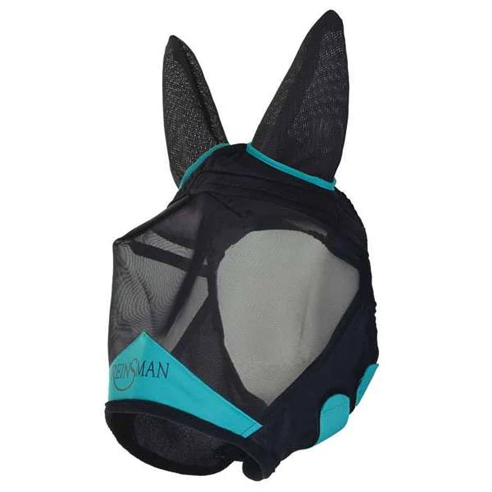 Reinsman Teal Fly Mask With Ears