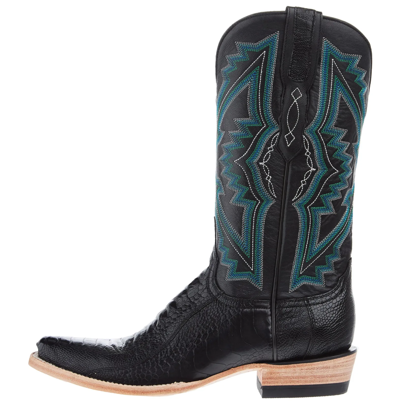 Resistol Boots Men`s Black Ostrich Leg Vamp 13In Black Top - Image 2