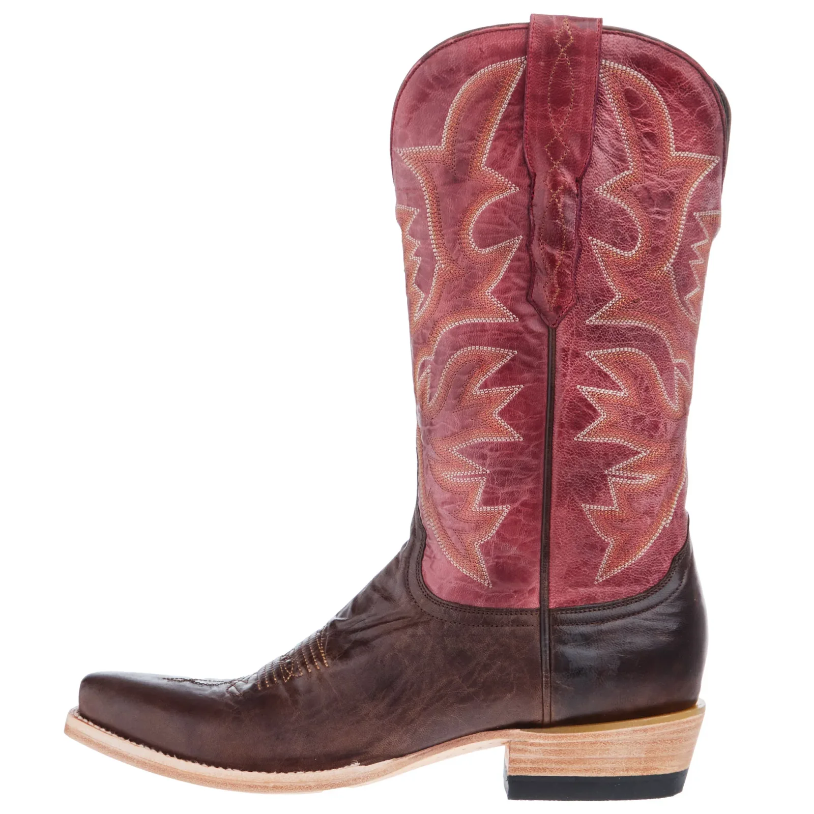 Resistol Boots Men`s Chocolate Maddog Vamp 13In Red Top - Image 2