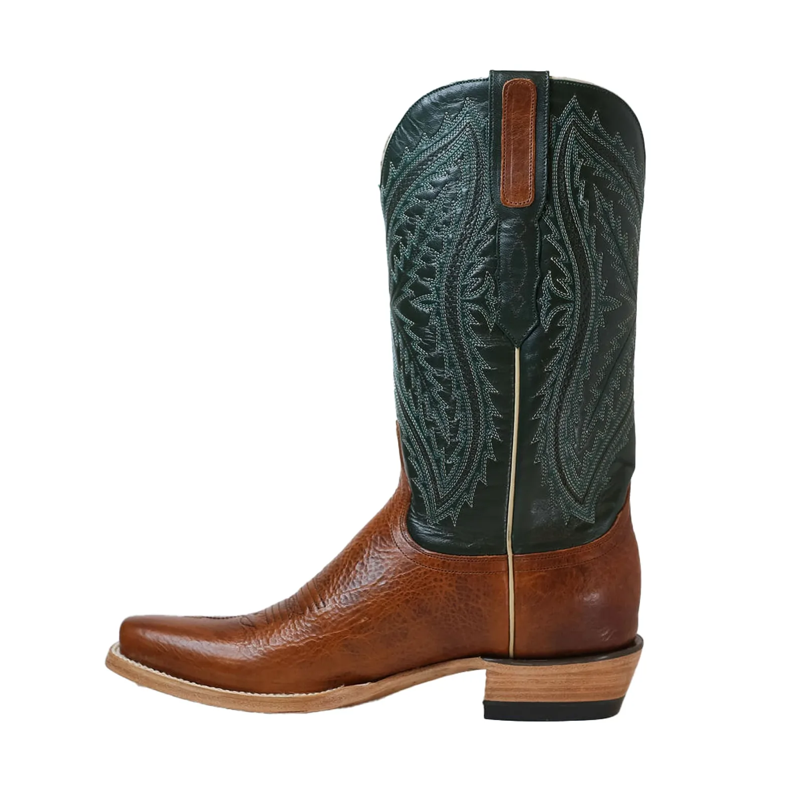 Resistol Boots Men`s Golden Tan Bison 13in Black Top - Image 2