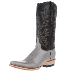 Resistol Boots Men`s Grey Cowhide 13In Black Top