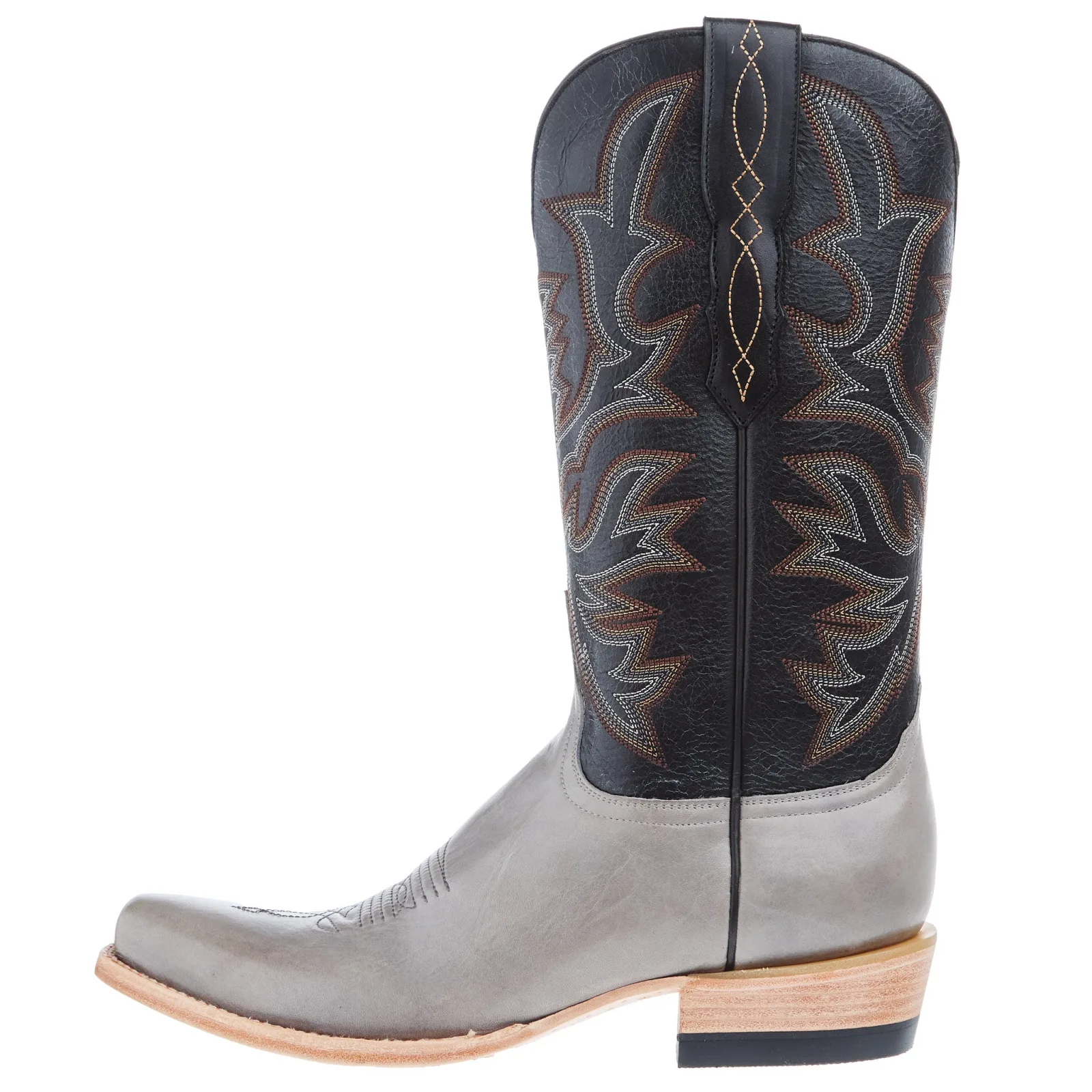 Resistol Boots Men`s Grey Cowhide 13In Black Top - Image 2
