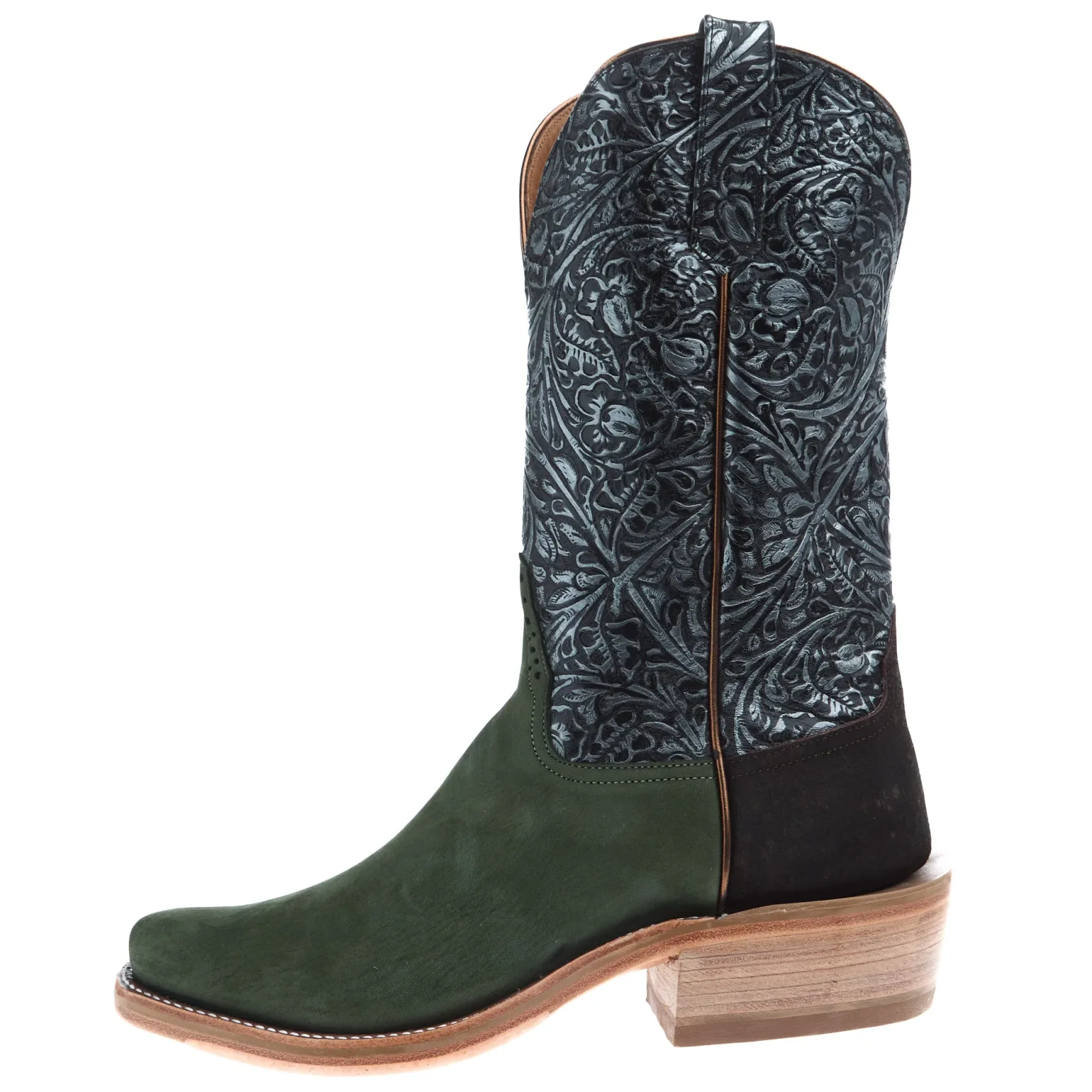 Rios Of Mercedes Men's Ride Ready Moss Nubuck Poseidon 13in Western Tool Top - Image 2