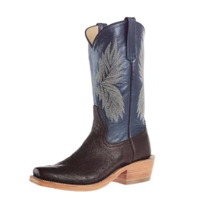 Rios Of Mercedes Women`s Ride Ready Nicotine Rio Grande Smooth Ostrich 12In Regal Blue Kidskin Top