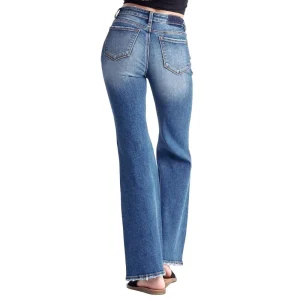 Risen Jeans Womens Distressed Flare Jeans