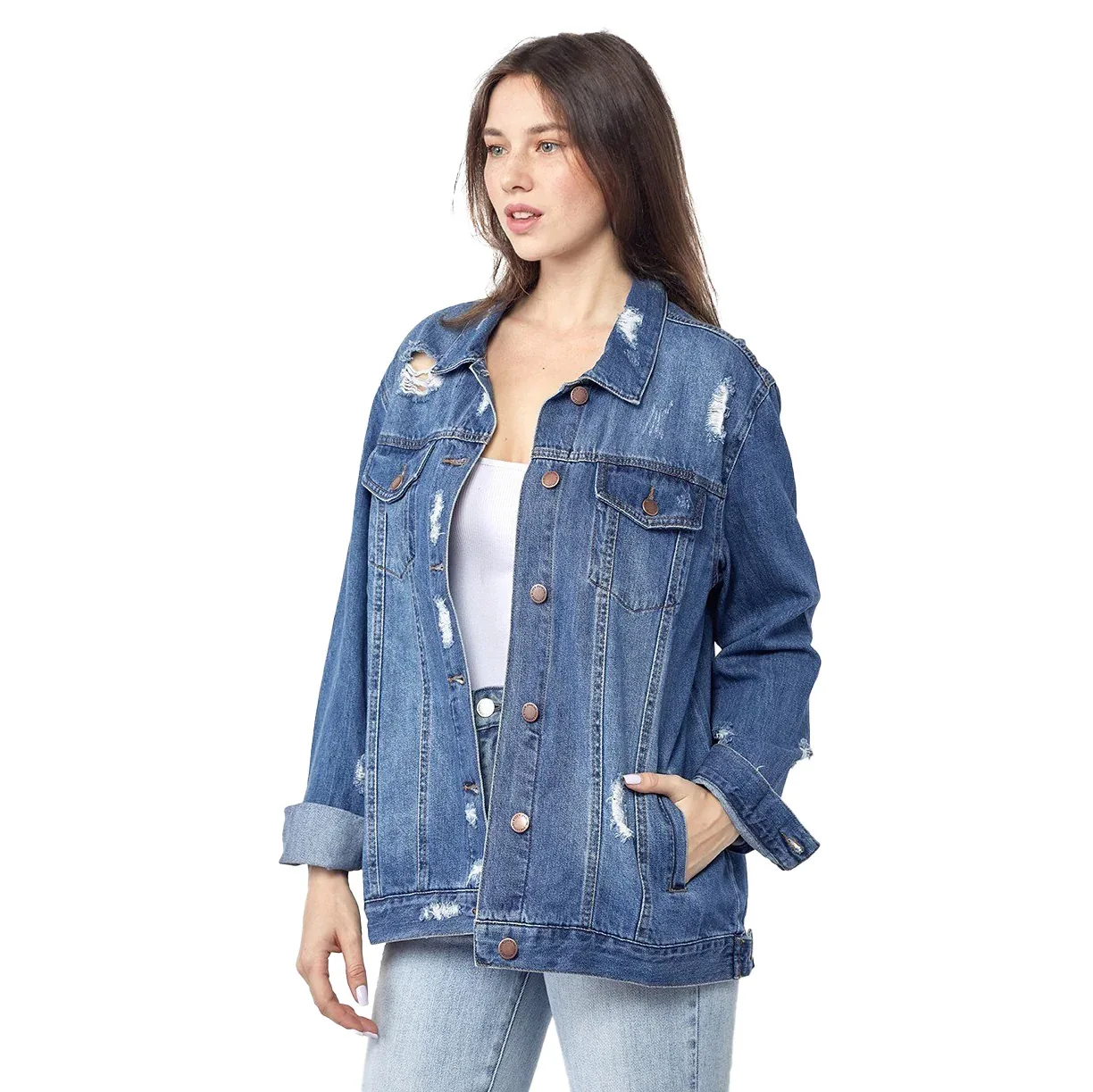 Risen Jeans Womens Loose Fit 90s Jacket - Image 2