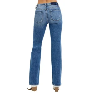 Risen Jeans Womens Tummy Control Straight Leg Jean