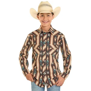 Rock & Roll Denim Boy's Brown Aztec Shirt