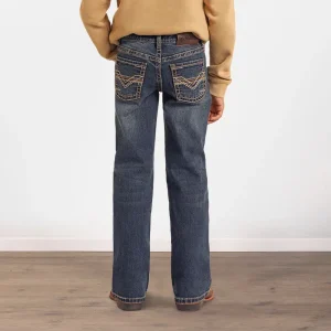 Rock & Roll Denim Boys' Double Barrel Dark Wash Bootcut Jeans
