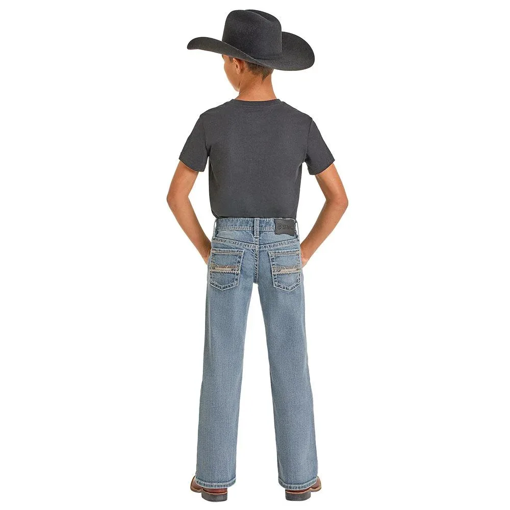 Rock & Roll Denim Boy's Feather Stitch Pocket Jean