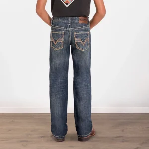 Rock & Roll Denim Boys' Two Toned Embroidery Bootcut Jeans