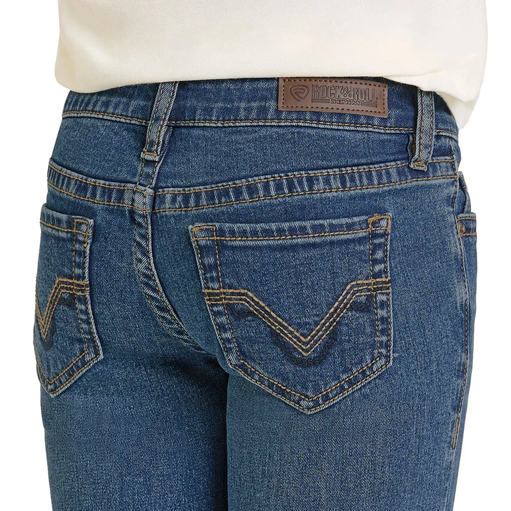 Rock & Roll Denim Girl's Embroidered Pocket Trouser Jeans - Image 2