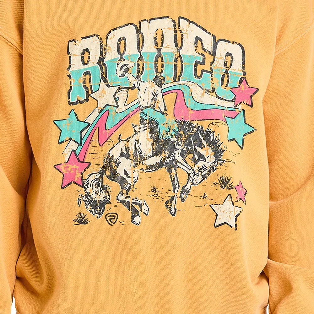 Rock & Roll Denim Girl's Mustard Graphic Pullover - Image 2