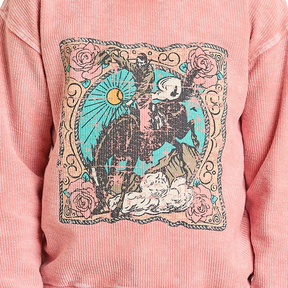 Rock & Roll Denim Girl's Rose Graphic Pullover - Image 2