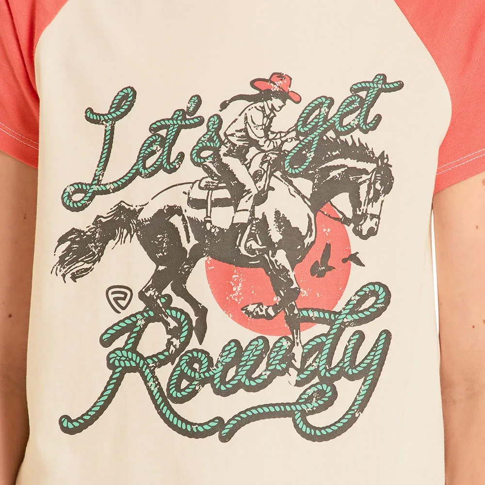 Rock & Roll Denim Girl's Rowdy Natural Tee Shirt - Image 2