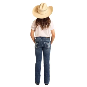 Rock & Roll Denim Girl's Star Embroidered Bootcut Jeans
