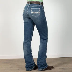 Rock & Roll Denim Hint Of Cowhide Riding Jean