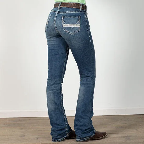 Rock & Roll Denim Hint Of Cowhide Riding Jean