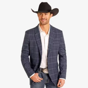 Rock & Roll Denim Indigo Plaid Sportcoat