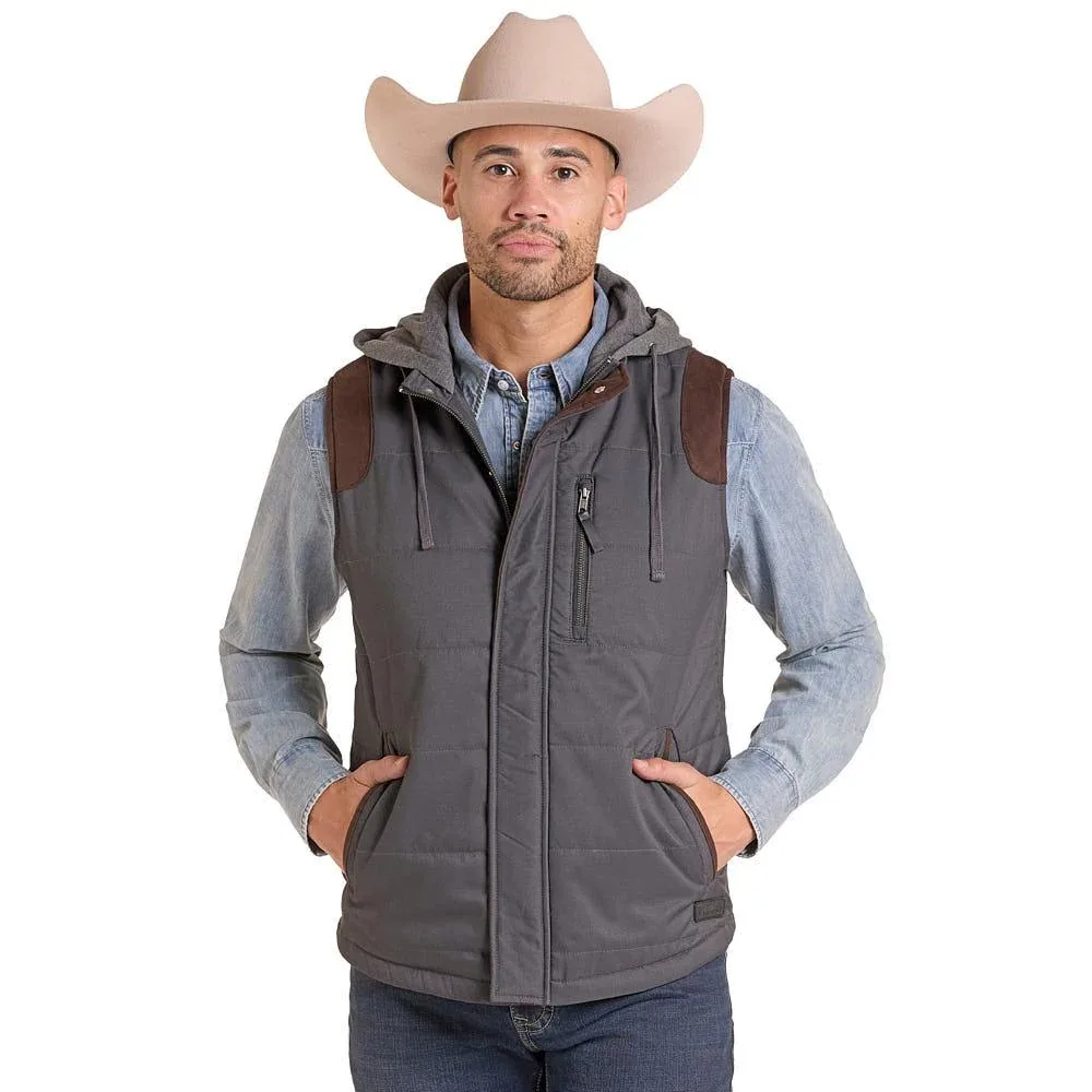 Rock & Roll Denim Men's Charcoal Puffer Vest