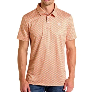 Rock & Roll Denim Men's Orange Geo Printed Polo