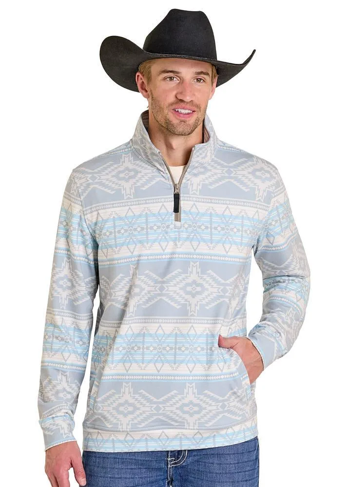 Rock & Roll Denim Men's Taupe Aztec Print Pullover